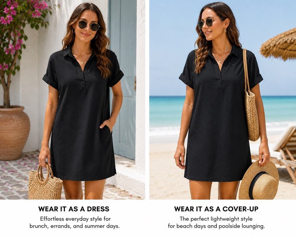 J.Crew Black Cotton Shift Dress XS Beach Cover-Up Casual Summer Mini Dress New